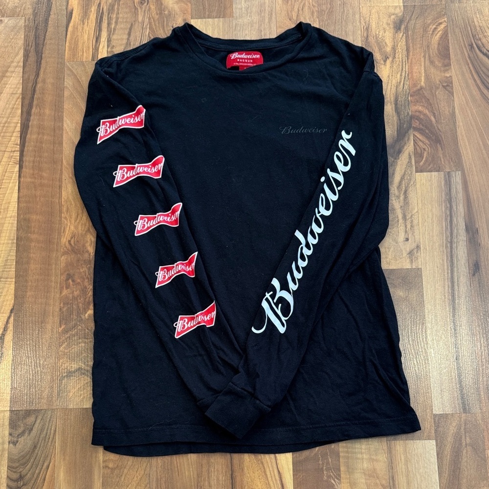 Budweiser Black Shirt with Red Accents